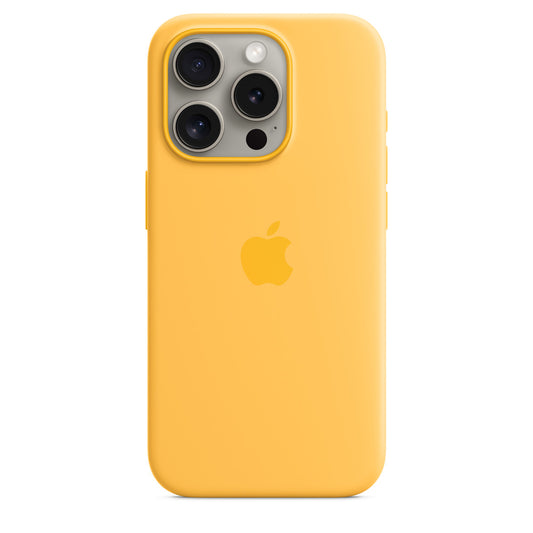 iPhone 15 Pro Silicone Case with MagSafe - Solar Yellow